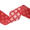 LaRibbons 2 1/2" Wired Ribbon, White Square Flower on Red, 10 Yard Roll